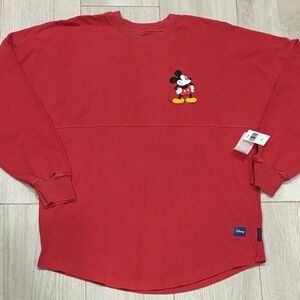 NWT Disneyland Spirit Jersey Red Long Sleeve with Mickey Mouse